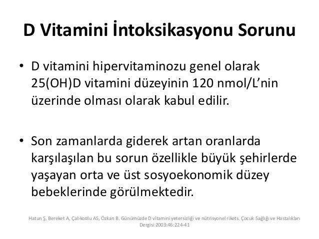 d vitamini intoksikasyonu